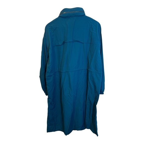 Spiritual Gangster Natasha Full Zip Long Jacket Small Blue Oversized Trench Hood - Picture 3 of 11
